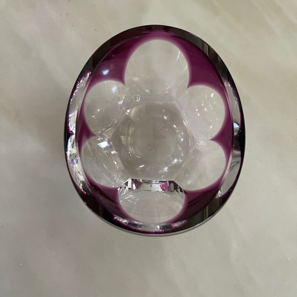 Moser Amethyst Hand Blown Small Crystal Bowl Excellent Condition